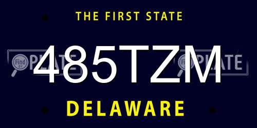 485TZM Delaware License Plate