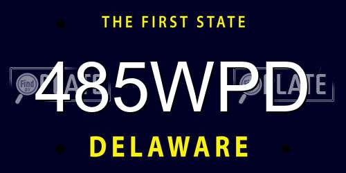 485WPD Delaware License Plate