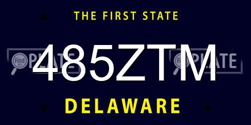 485ZTM Delaware License Plate