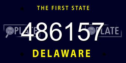 486157 Delaware License Plate