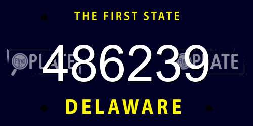 486239 Delaware License Plate