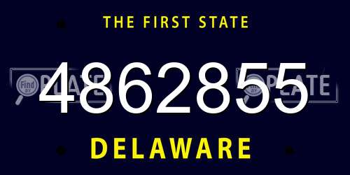 4862855 Delaware License Plate