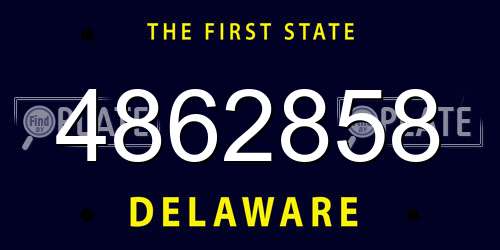 4862858 Delaware License Plate