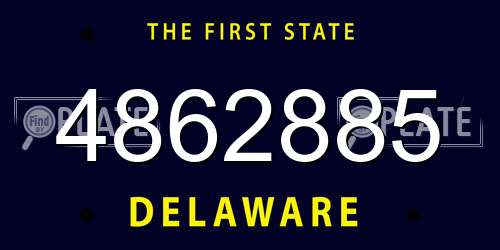 4862885 Delaware License Plate