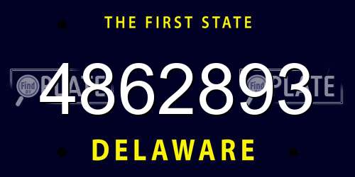4862893 Delaware License Plate