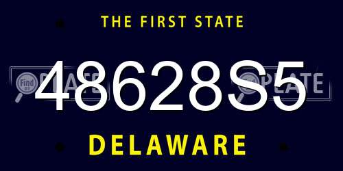 48628S5 Delaware License Plate