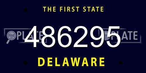 486295 Delaware License Plate