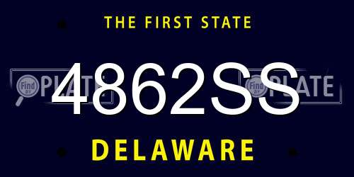 4862SS Delaware License Plate