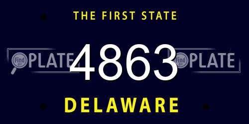 4863 Delaware License Plate
