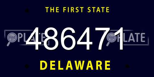 486471 Delaware License Plate