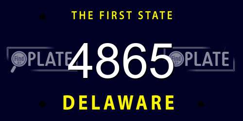 4865 Delaware License Plate