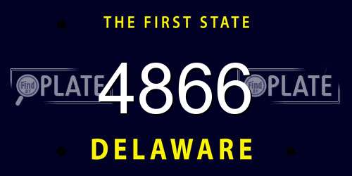4866 Delaware License Plate