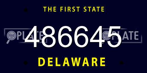486645 Delaware License Plate