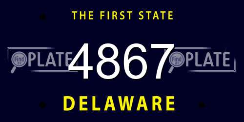 4867 Delaware License Plate