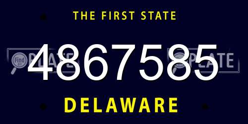 4867585 Delaware License Plate