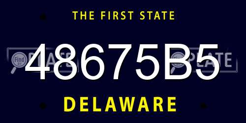 48675B5 Delaware License Plate