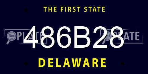 486B28 Delaware License Plate