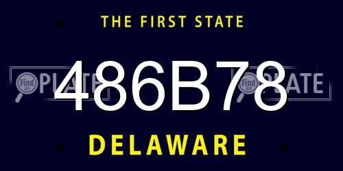 486B78 Delaware License Plate