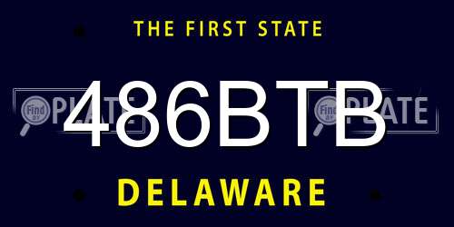 486BTB Delaware License Plate