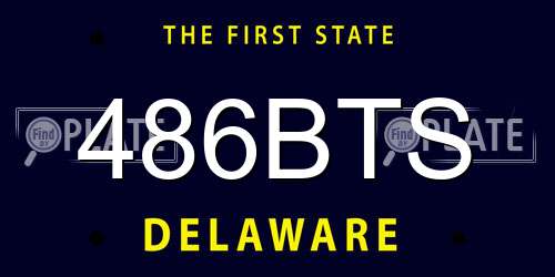 486BTS Delaware License Plate