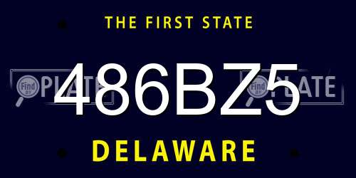 486BZ5 Delaware License Plate