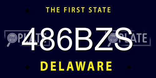 486BZS Delaware License Plate