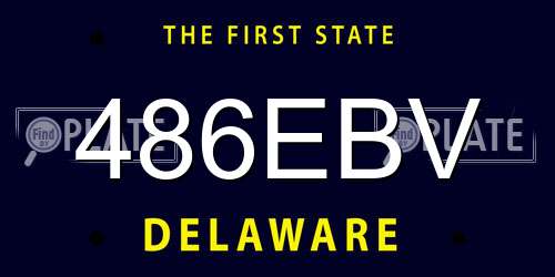 486EBV Delaware License Plate