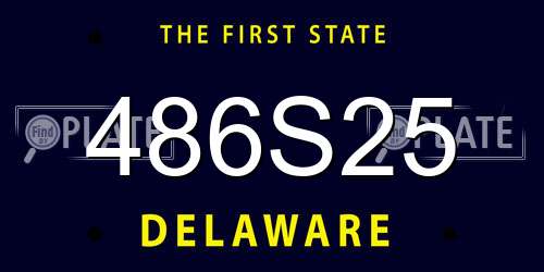 486S25 Delaware License Plate