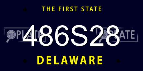 486S28 Delaware License Plate