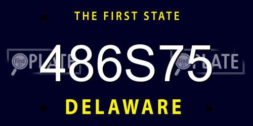 486S75 Delaware License Plate