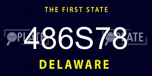 486S78 Delaware License Plate