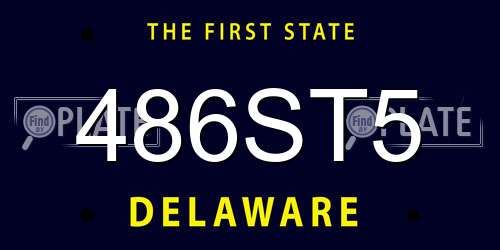 486ST5 Delaware License Plate