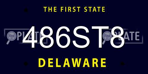 486ST8 Delaware License Plate