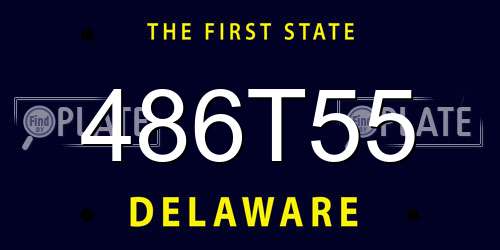 486T55 Delaware License Plate