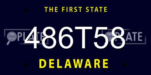486T58 Delaware License Plate