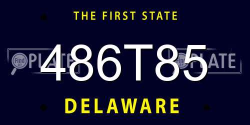 486T85 Delaware License Plate