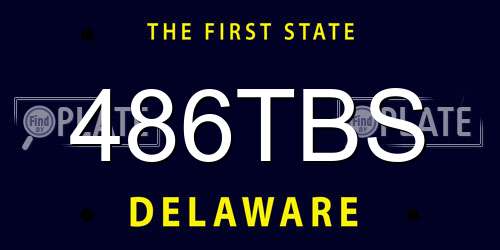 486TBS Delaware License Plate
