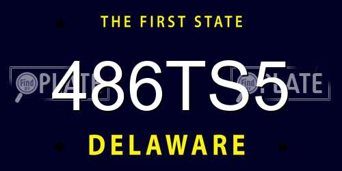 486TS5 Delaware License Plate