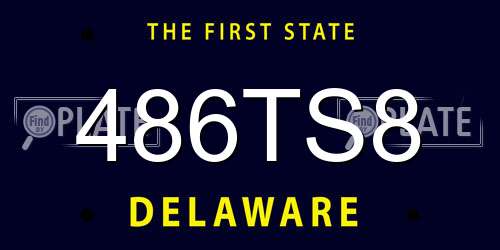 486TS8 Delaware License Plate