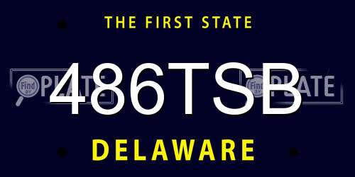 486TSB Delaware License Plate