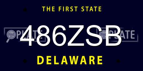 486ZSB Delaware License Plate
