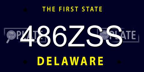 486ZSS Delaware License Plate