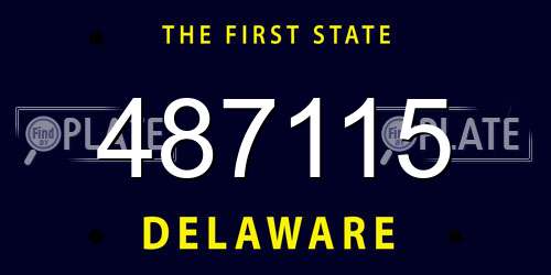 487115 Delaware License Plate