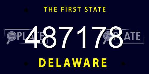 487178 Delaware License Plate
