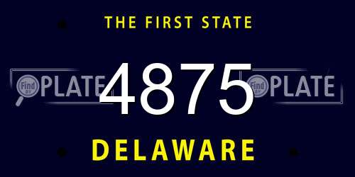 4875 Delaware License Plate