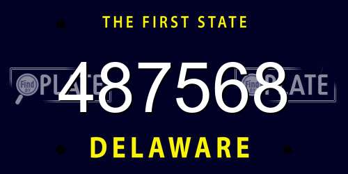 487568 Delaware License Plate