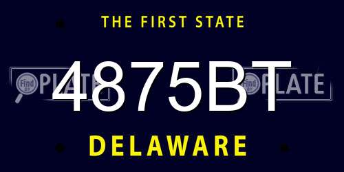 4875BT Delaware License Plate