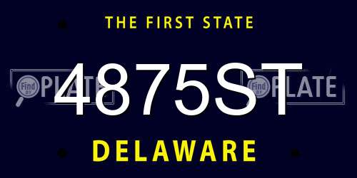 4875ST Delaware License Plate