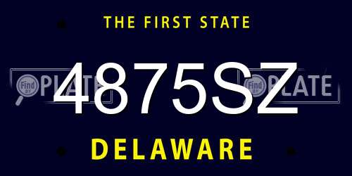 4875SZ Delaware License Plate