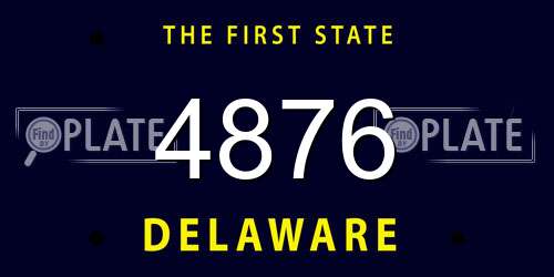 4876 Delaware License Plate